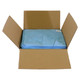 Micro Fibre Cloth Blue 280gsm (Box of 25), image showing a box containing blue microfiber cloths neatly folded.