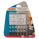 Laminating Self Adhesive ID Tags and Clips (6) LA1050, product packaging showing six self-adhesive, self-laminating ID tags with clips for attaching, with instructions and features highlighted.