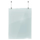 Hanging Protective Screen, clear rectangular shield with mounting kit for safety and protection.