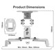 Parrot Projector Ceiling Mounting Bracket (52mm), image showing the dimensions and structure of the projector ceiling mount bracket.