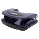 Steel Hole Punch (20 Sheets - Navy), a navy blue metal hole puncher with a black base for punching holes in paper sheets.