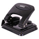 Steel Hole Punch (30 Sheets - Black), a compact black metal puncher used for making holes in sheets of paper, with a sturdy base and ergonomic handle.