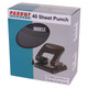 Steel Hole Punch (40 Sheets - Black), product image showing the black metal hole puncher with a sturdy handle and metal base alongside its packaging box.