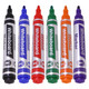 Whiteboard Markers, set of 6 bullet tip markers in a pouch with various colors including black, blue, red, green, orange, and purple