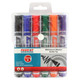 Whiteboard Markers, 6 markers with bullet tip in a pouch, colorful ink for smooth writing.