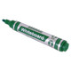 Whiteboard Markers (10 Markers - Bullet Tip - Green) PW1001G, green bullet tip whiteboard marker lying on white background.