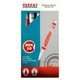 Whiteboard Markers (10 Markers - Slimline Tip - Red) PW2001R, packaging box showing red markers inside and product features listed on the front.