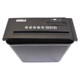 Paper Shredder (5 Sheet - 6.8mm - Strip Cut - Low Security) S100, black desktop paper shredder with controls on top and a visible shred slot.