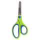 Parrot Scissors 14cm - Lime, a pair of small, bright lime green scissors with blue accents and stainless steel blades, designed for precise cutting.