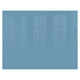 Pastel Blue Hob Splashback, 898 x 700 x 6mm, SB9070PD, reflecting windows and interior space.
