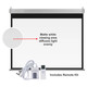 Electric Projector Screen, 1830x1830mm matte white viewing area that diffuses light evenly, includes remote kit for easy operation.
