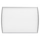 Product Sign Frame (600*600mm) SF4314, white display sign frame with a curved design and aluminum border for advertising or information display.
