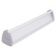 Clear Plastic Double-sided Desk Name Plate Sign Frame (280 x 50 mm) by 67, for Office Signage, with End Caps, Shown in Transparent Colour, Designed for Free-Standing Use on a Desk.