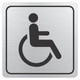 Disabled Toilet Symbolic Sign - Black Printed on Brushed Aluminium ACP (150 x 150mm)