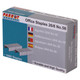 Office Staples 26/6 No.56, box of 1000 staples, suitable for 30 pages, in gray packaging with product details and flags of France, Germany, Portugal, and Spain.