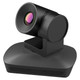 Black 67 Brand Wireless PTZ Voice Tracking Webcam with 10x Optical Zoom, 2.1 Million Pixels, and 4 Digital Microphone Array, a Professional Video Camera with Sleek Design and Ir Remote Control on a White Background.