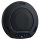 Video Conference Wired Speaker Microphone VC1080M, black round speaker and microphone device for video conferencing with control buttons and blue indicator lights.