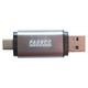 Parrot Products 64GB External Storage USB 3 Flash Drive with Dual USB Type-A and USB-C Connectors, Featuring High-Speed Data Transfer Capabilities in a Compact Design.