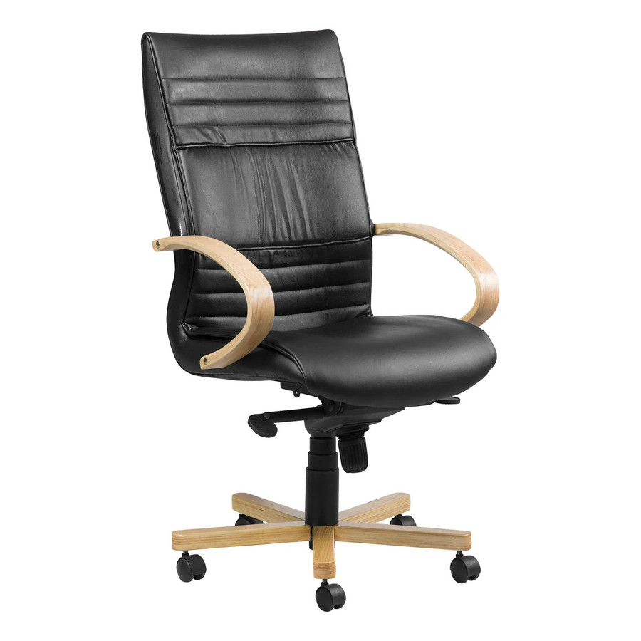 Holly Wooden Knee-Tilt High-Back Office Chair