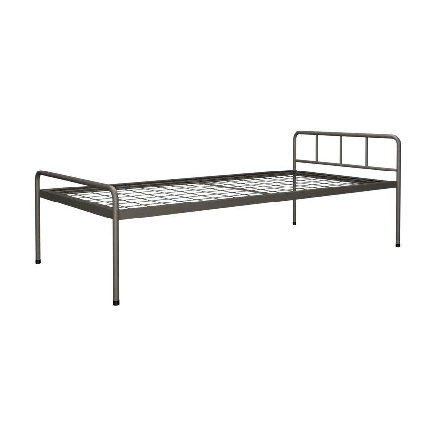 Induna Single Steel Bed 1900L x 915D x 405H mm (Welded Mesh 50 x 50 mm with Head and Foot Rest)