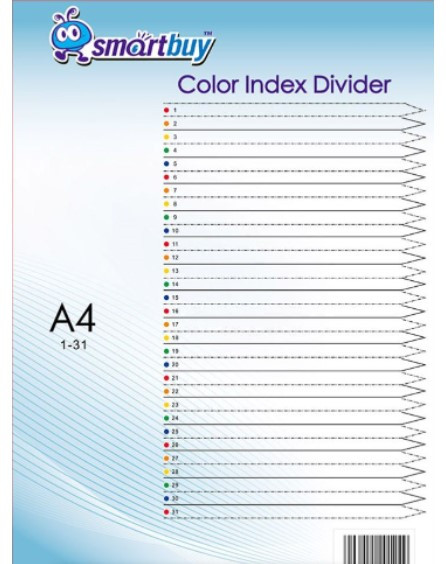 POLYPROP inDEX DIVIDERS - COLOUR - 1-31 PRinTED