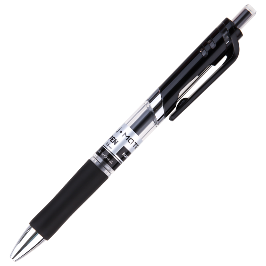 RECTRACTABLE GEL PEN 0.5mm BLACK (12Pcs) EQ10420