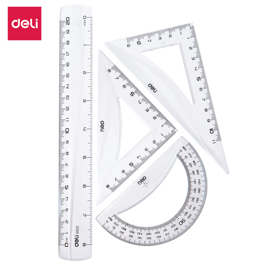 Ruler Set 4Pc - Transparent