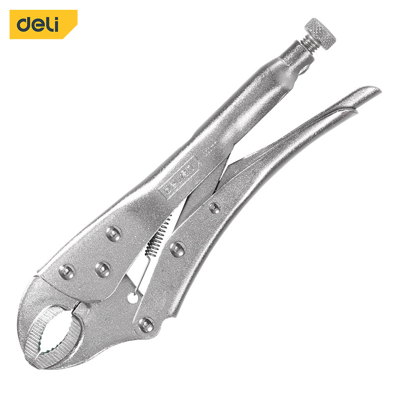 Curved Jaw Locking Pliers - 10" Silver