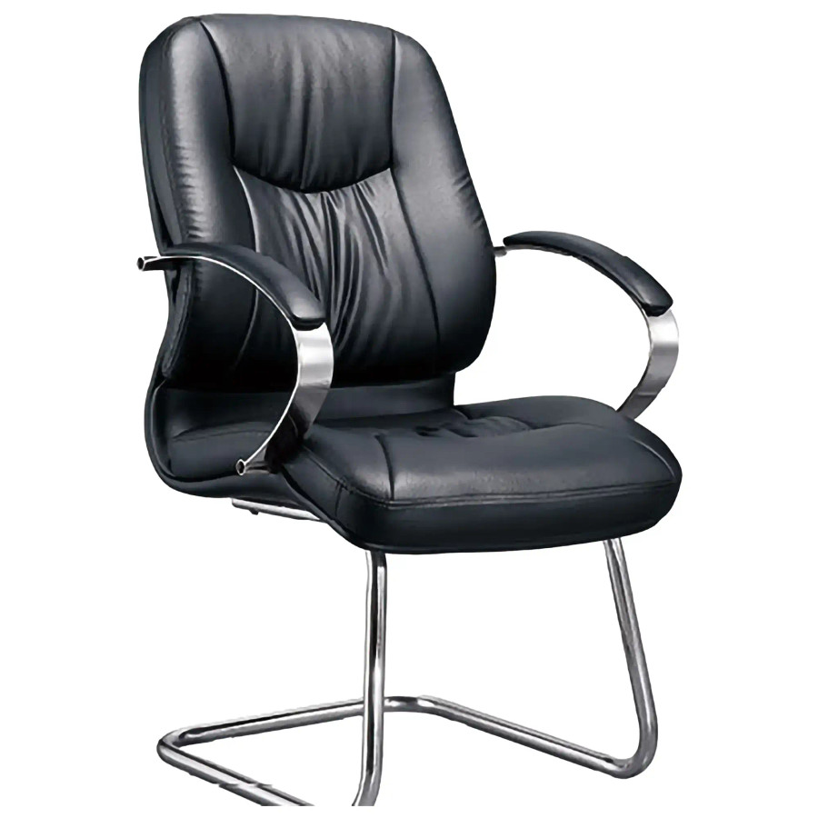 DB084B Black PU Leather with Chrome Frame Executive Visitor Office Chair