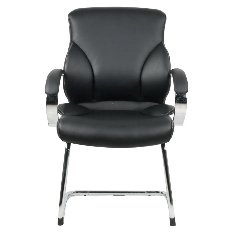 K051 Black Polyurethane Leather with Chrome Frame Executive Visitor Office Chair
