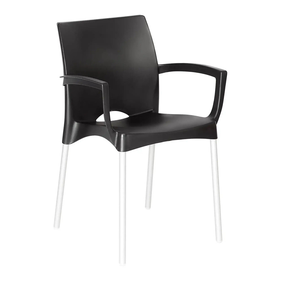 Cafe Style Black Indoor & Outdoor Dining Chair