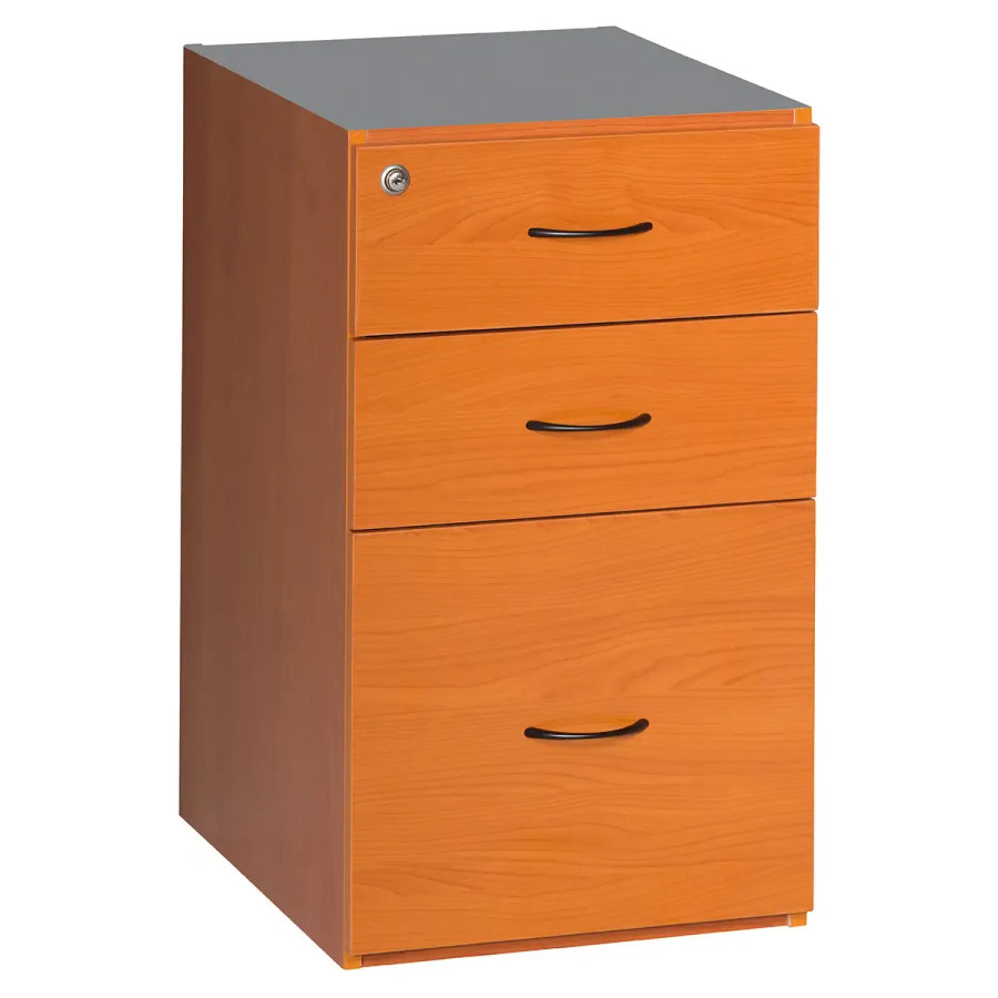 Sorted Desk High Pedestal, 2 Drawer, 1 Filer in Cherry Melawood