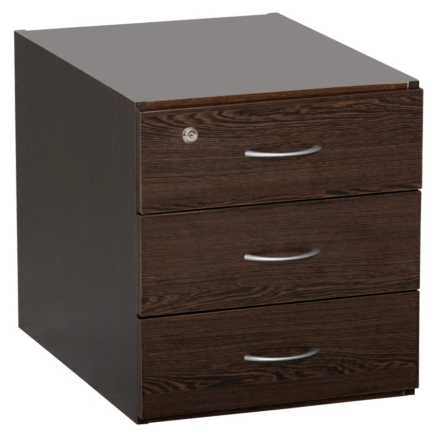 Sorted Fitted Pedestal 3 Draw in Wenge Melawood