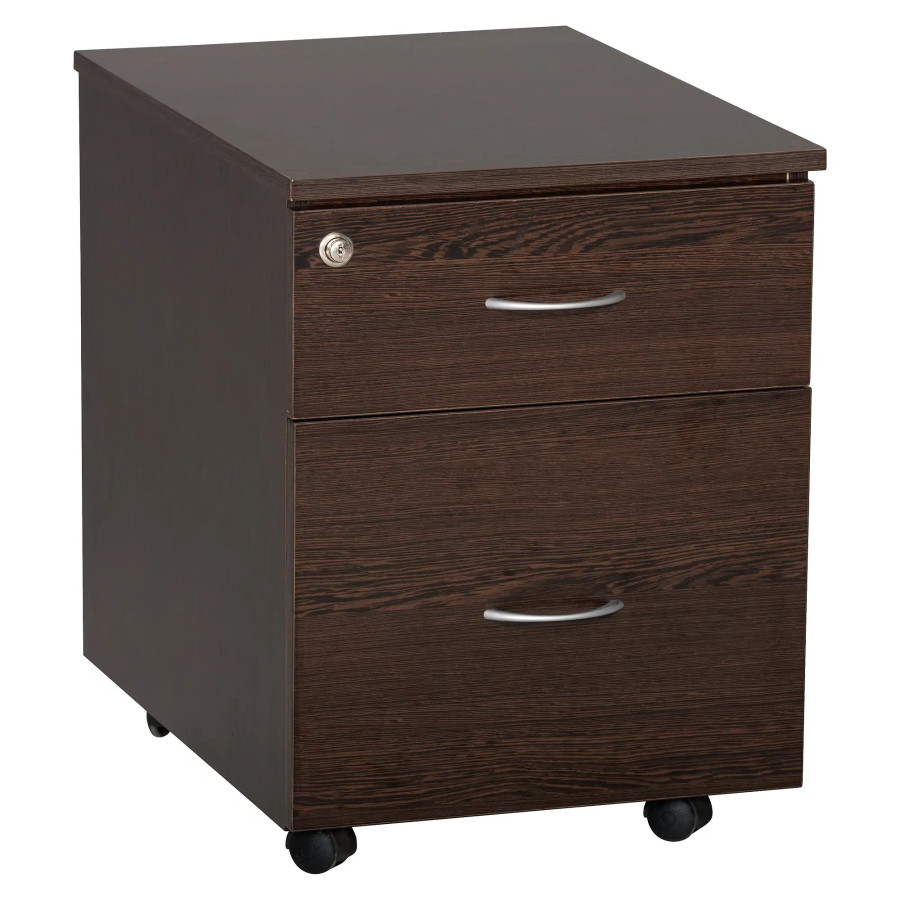 Sorted Mobile Pedestal, 1 Drawer, 1 Filer in Wenge Melawood