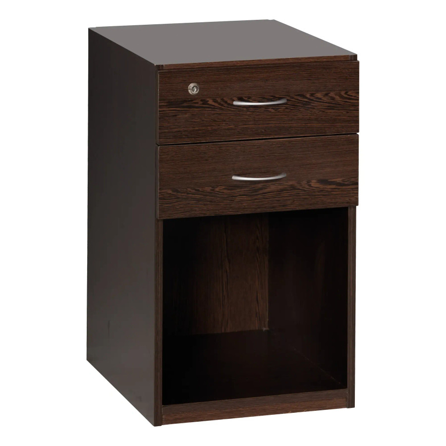 Sorted Desk High Pedestal 2 Drawer, Lever Arch in Wenge Melawood