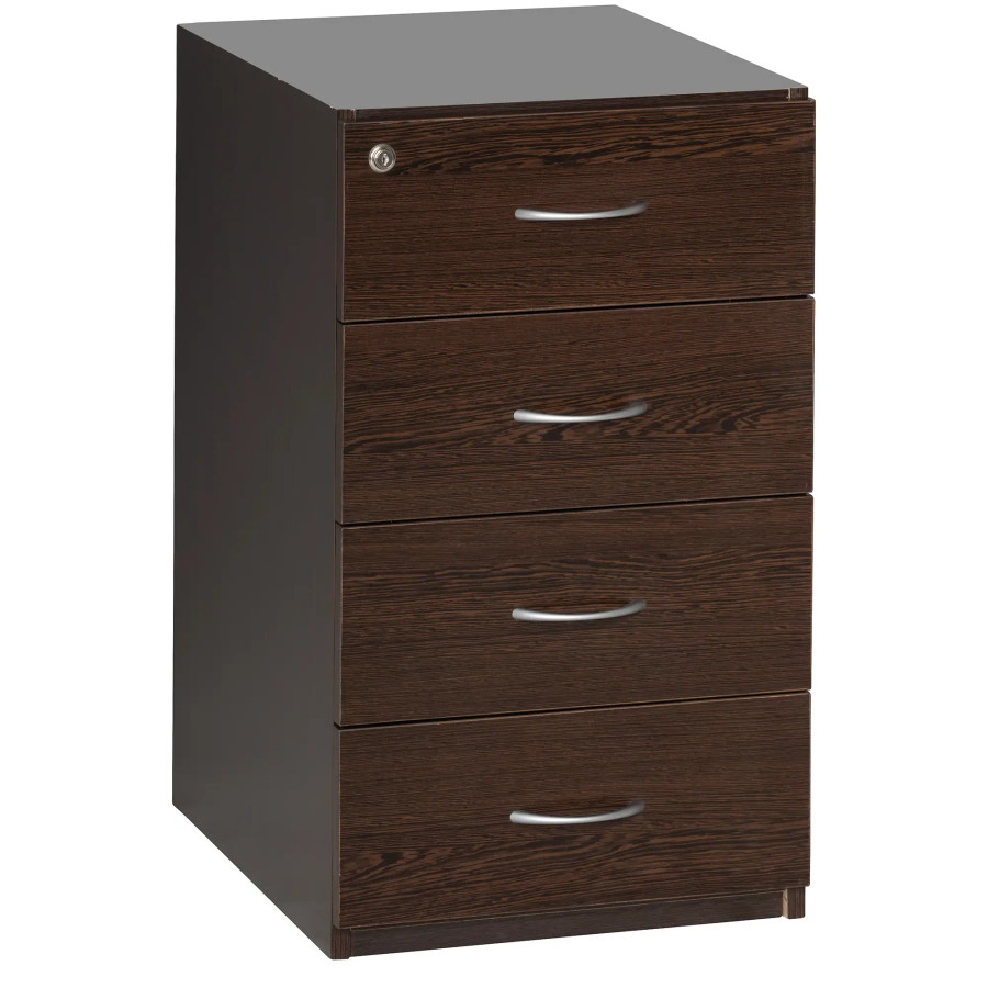 Sorted Desk High Pedestal, 4 Drawer in Wenge Melawood