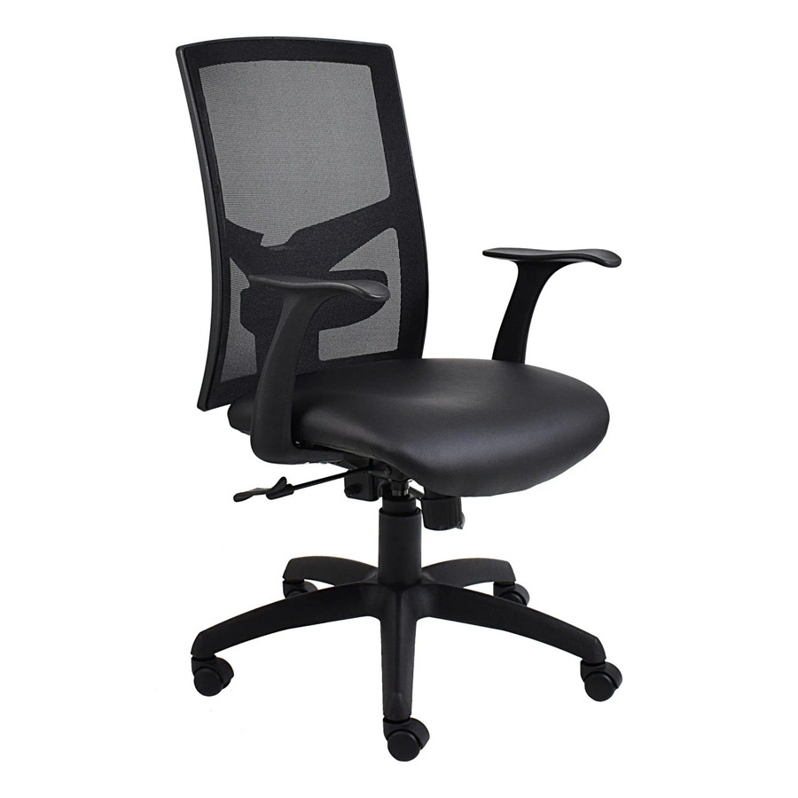 Winston Mesh Medium-back Office Chair by Office Stock Furniture, Featuring a Sleek Black Mesh Back, Adjustable Design, and Comfortable Seating, Ideal for Ergonomic Support in a Productive Work Environment.