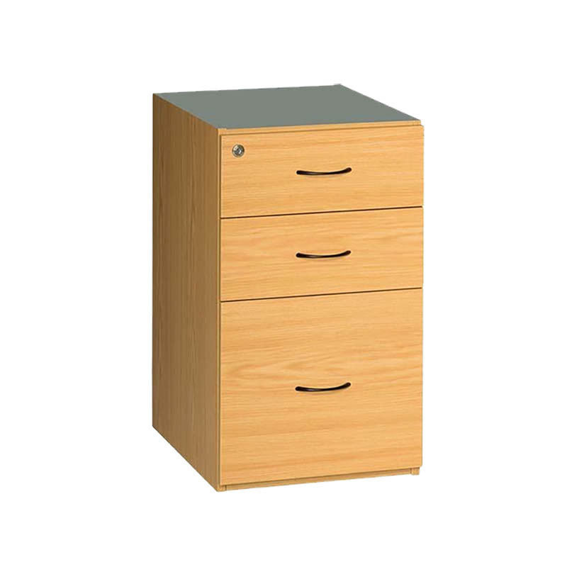 Desk-Height Pedestal, Pg Bison Melawood, 2 Drawers & Deep File