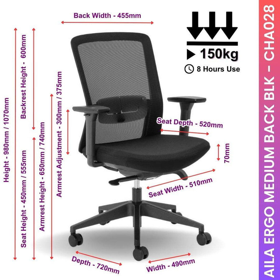 Aila Ergo Theraphy Medium-Back Office Chair