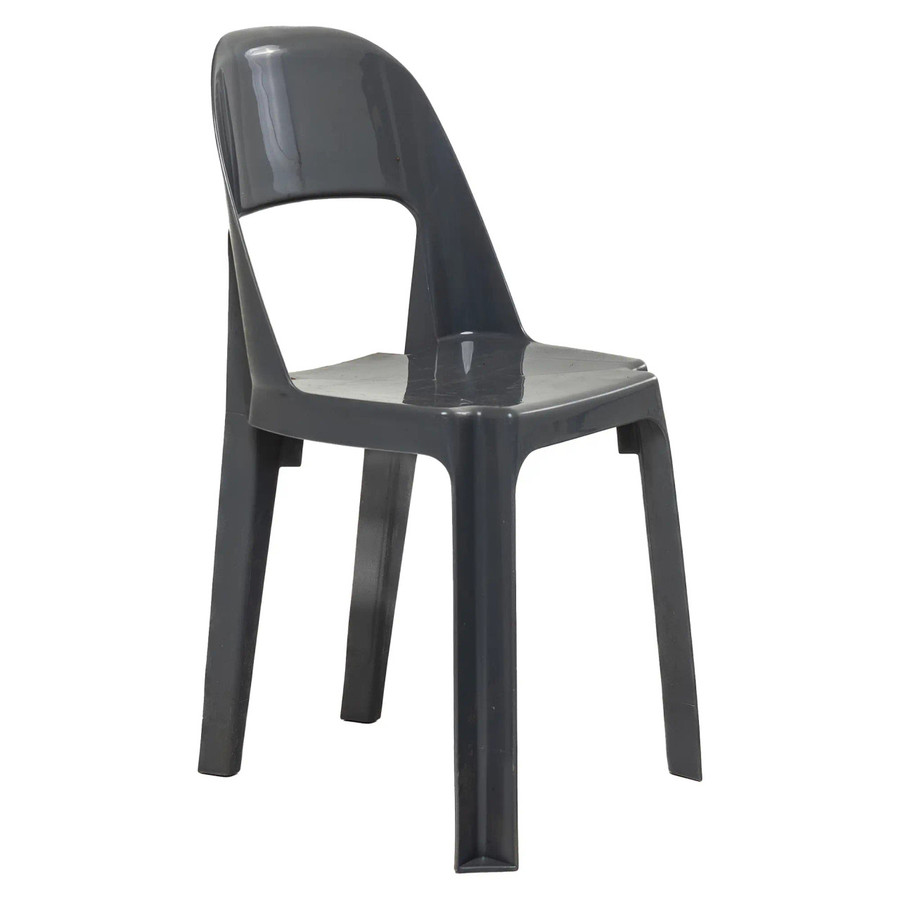 Alpine Senior Chairs 450 mm High, a dark grey plastic chair designed for senior users with a sturdy structure and comfortable seating.
