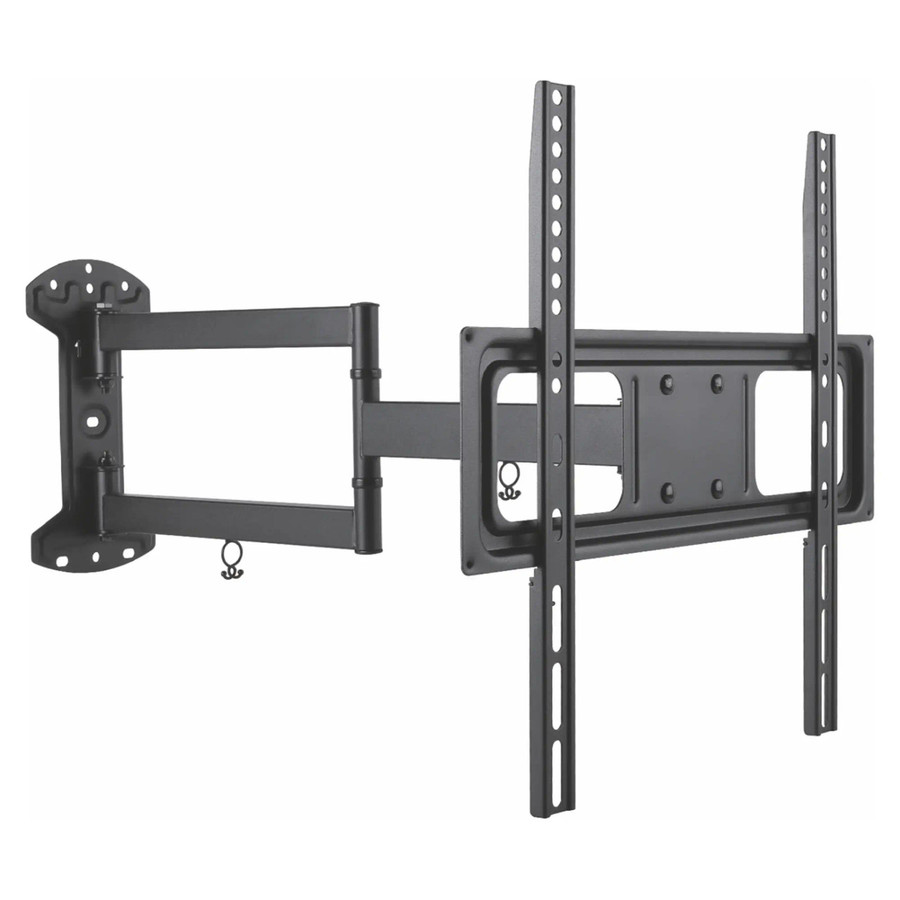 Parrot Economy Full Motion TV Wall Mount Bracket AL0131, black adjustable wall mount bracket for flat screen TVs with tilting and swiveling features.