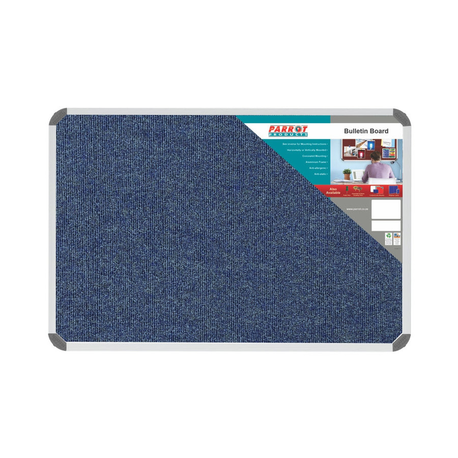  Bulletin Board Ribbed Aluminium Frame (900x600mm - Denim) 