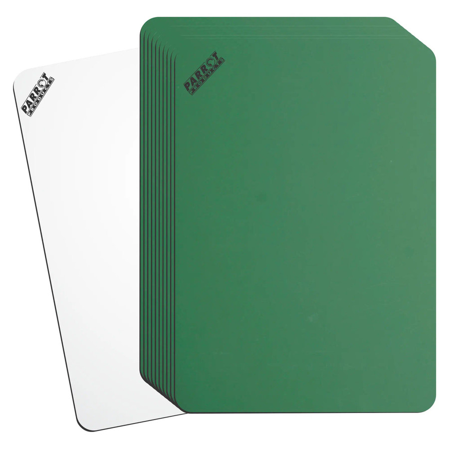 Writing Slate Markerboard/Chalk Paint, set of green and white chalkboards measuring 297x210mm with brand label BD2805A.