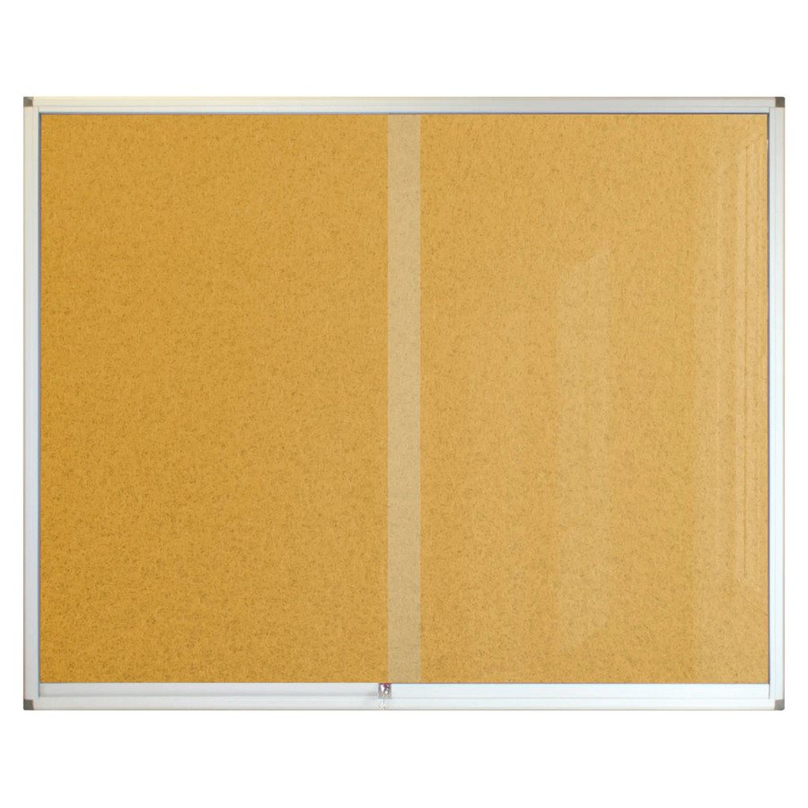 Pinning Display Case, 1500x1200mm Beige, model BD3860F, featuring a large cork-board surface with a silver metallic frame.