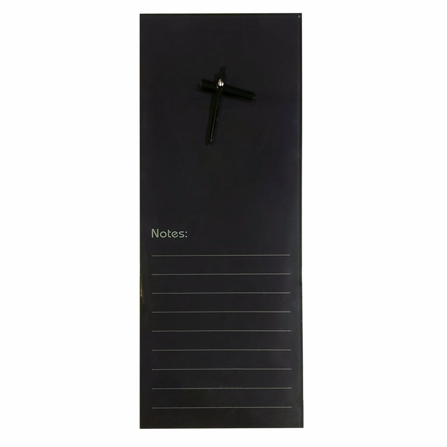 Glass Clock with Notes (200 x 580 mm - Black)