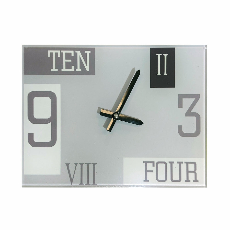 Glass Clock (210 x 300mm - Grey) | Office Supplies | Office Stock