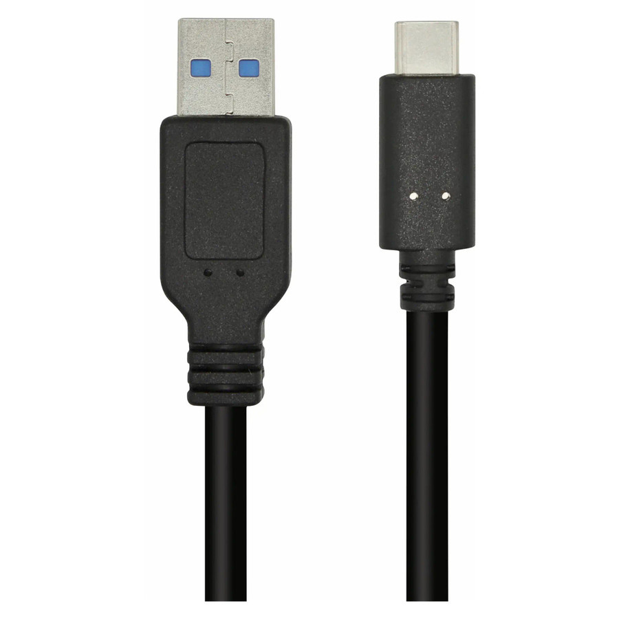 USB3.0 CM To AM 1 Meter Cable, black USB 3.0 extension cable with standard USB-A to USB-C connectors.