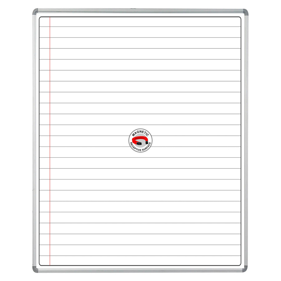 Educational Board Magnetic Whiteboard, white dry erase surface with magnetic receptive feature, measuring 1220*920 mm with white lines and side panel, Option A.
