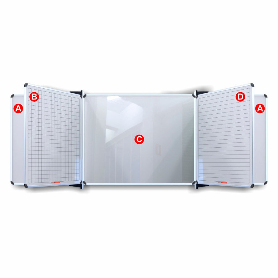 Educational Board Magnetic Whiteboard (2420 x 1220 - Centre Panel - Option C)