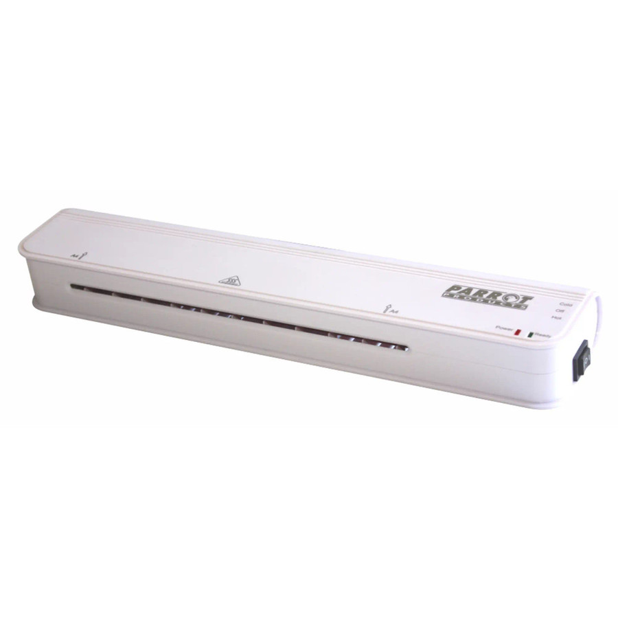 A4 Laminating Machine, 2 Roller, 400mm/min speed, LF9040, white design, with power switch on side.